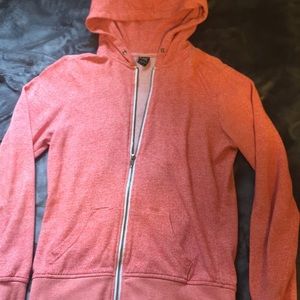 coral color zip up jacket